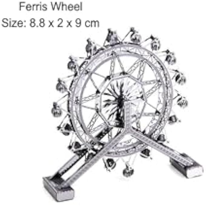 METAL WHEEL PUZZLE 3D MODEL WHEEL MODEL FOR BUILDING AMUSEMENT PARK 3D METAL PUZZLE ARCHITECTURE 3D METAL PUZZLE FOR ADULTS 9 X 9 X 2 CM - Image 2
